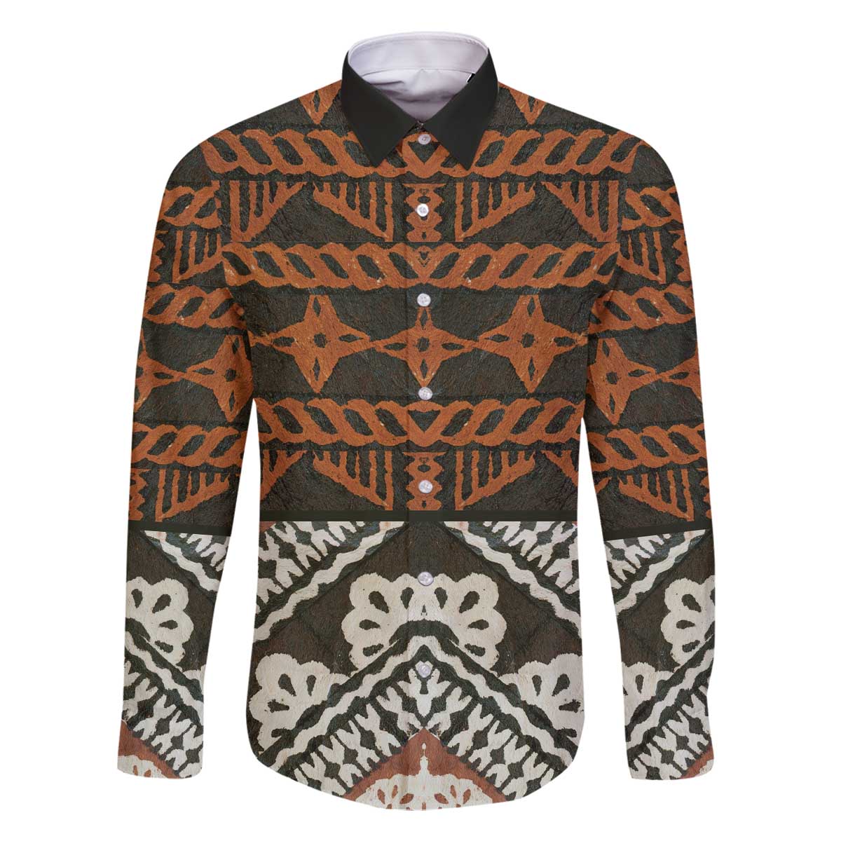 Bula Fiji Tapa Family Matching Off The Shoulder Long Sleeve Dress and Hawaiian Shirt Fijian Masi Vintage Vibes - Polynesian Pride