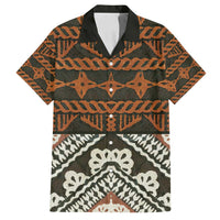 Bula Fiji Tapa Family Matching Off Shoulder Short Dress and Hawaiian Shirt Fijian Masi Vintage Vibes - Polynesian Pride