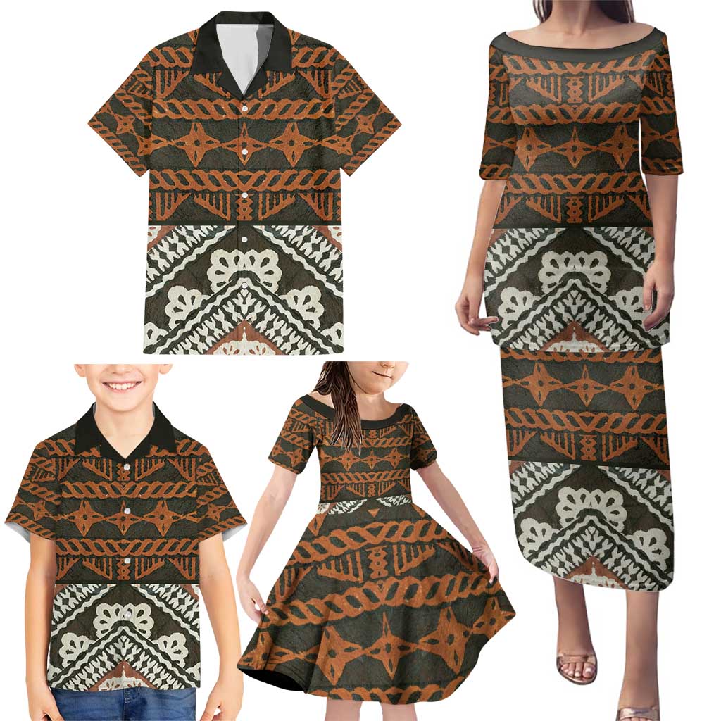 Bula Fiji Tapa Family Matching Puletasi and Hawaiian Shirt Fijian Masi Vintage Vibes - Polynesian Pride