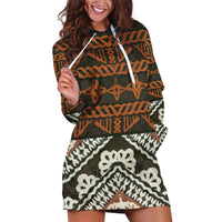 Bula Fiji Tapa Hoodie Dress Fijian Masi Vintage Vibes - Polynesian Pride