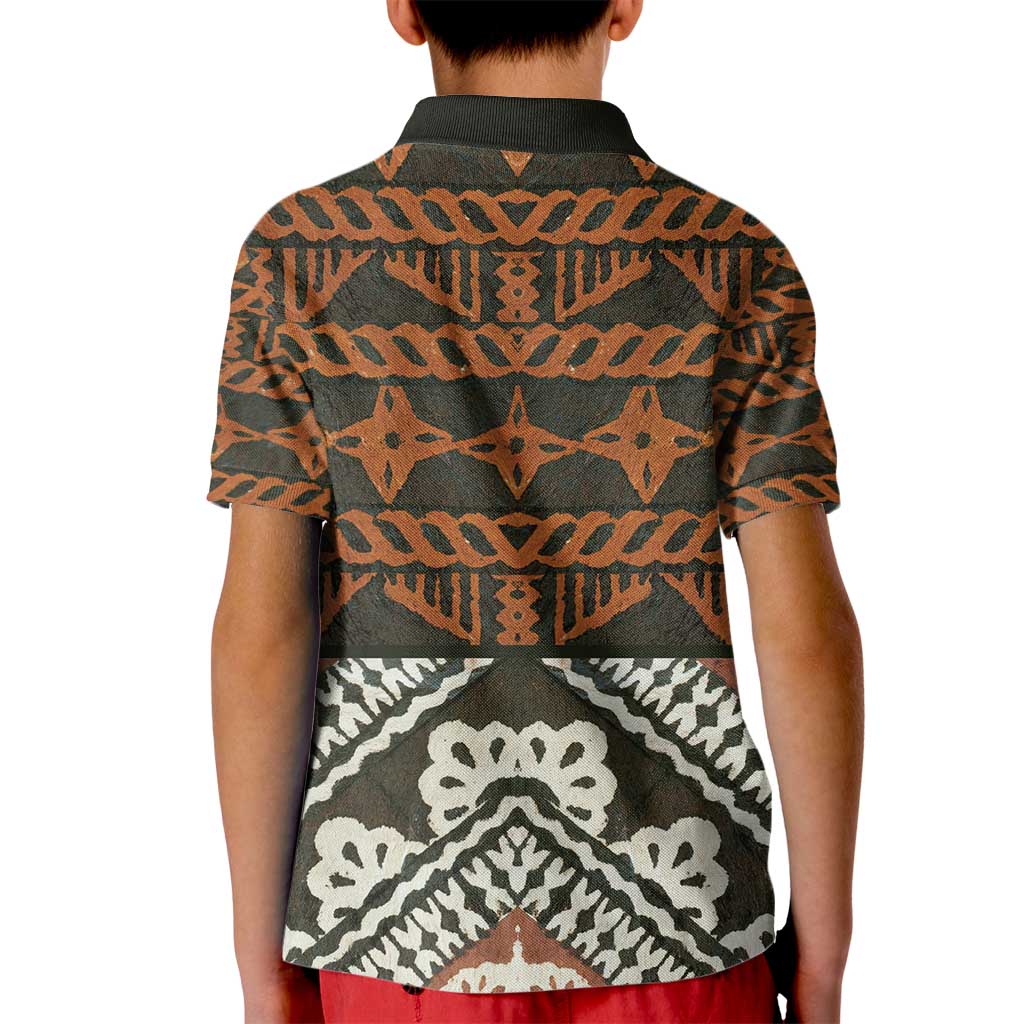 Bula Fiji Tapa Kid Polo Shirt Fijian Masi Vintage Vibes - Polynesian Pride
