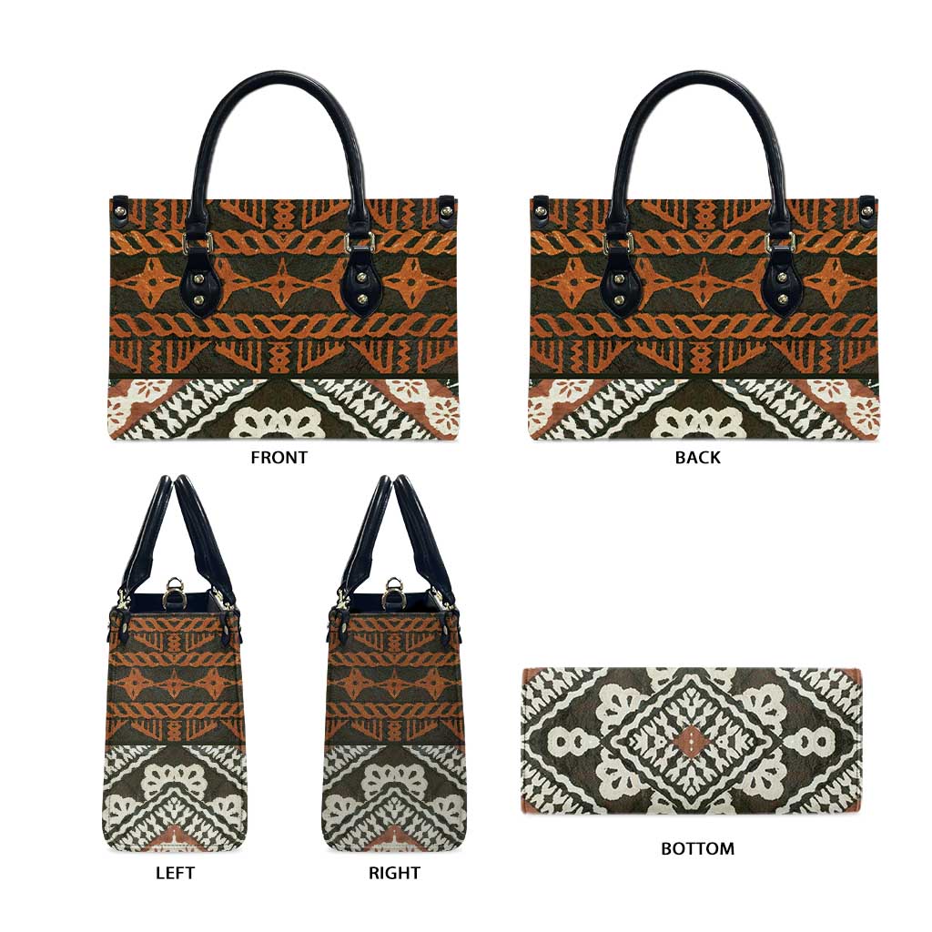 Bula Fiji Tapa Leather Bag Fijian Masi Vintage Vibes - Polynesian Pride