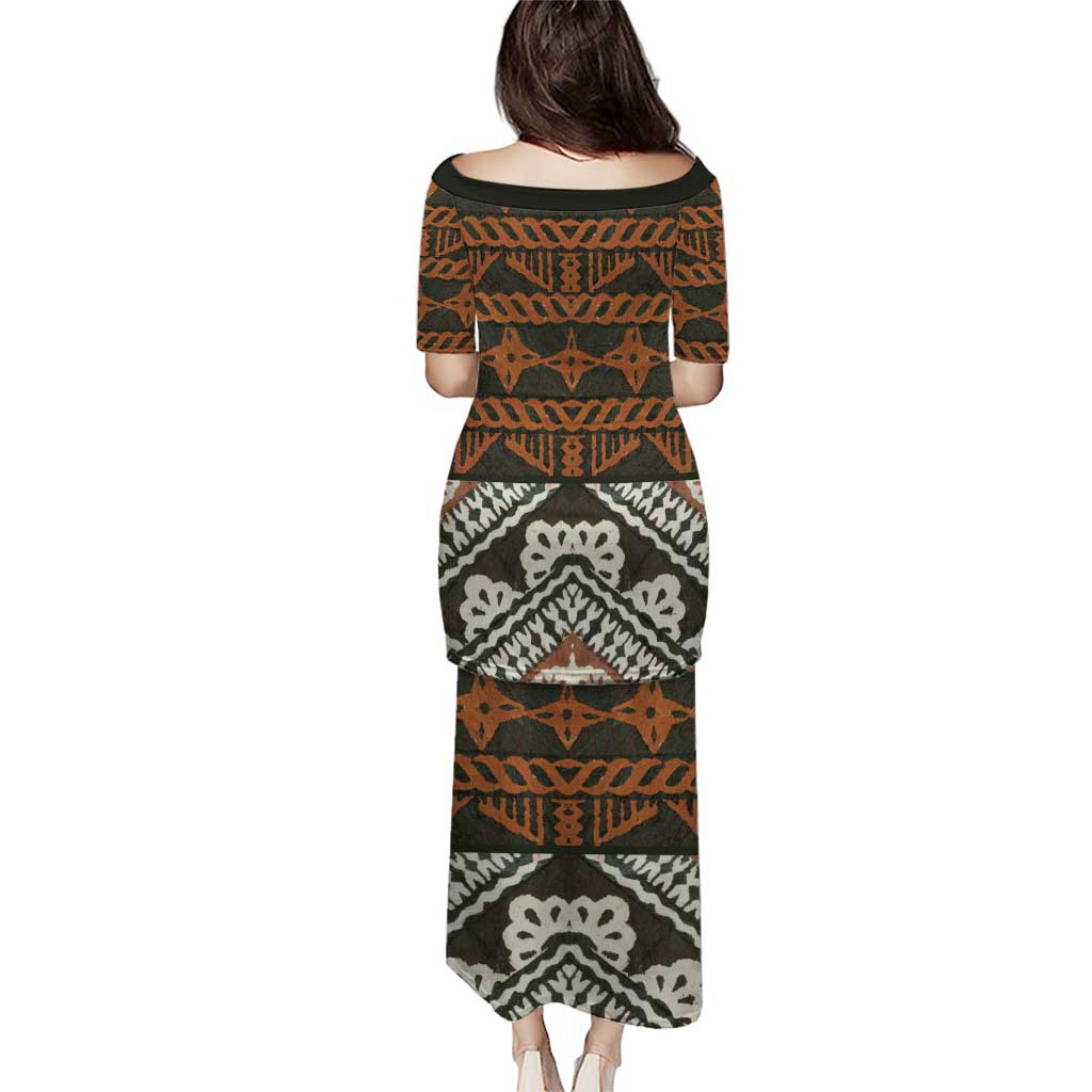 Bula Fiji Tapa Puletasi Fijian Masi Vintage Vibes - Polynesian Pride