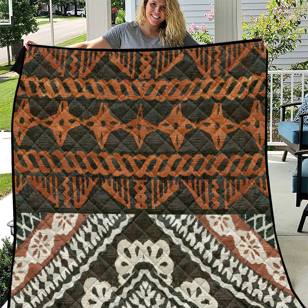Bula Fiji Tapa Quilt Fijian Masi Vintage Vibes LT14 Brown - Polynesian Pride