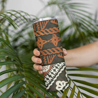 Bula Fiji Tapa Skinny Tumbler Fijian Masi Vintage Vibes - Polynesian Pride