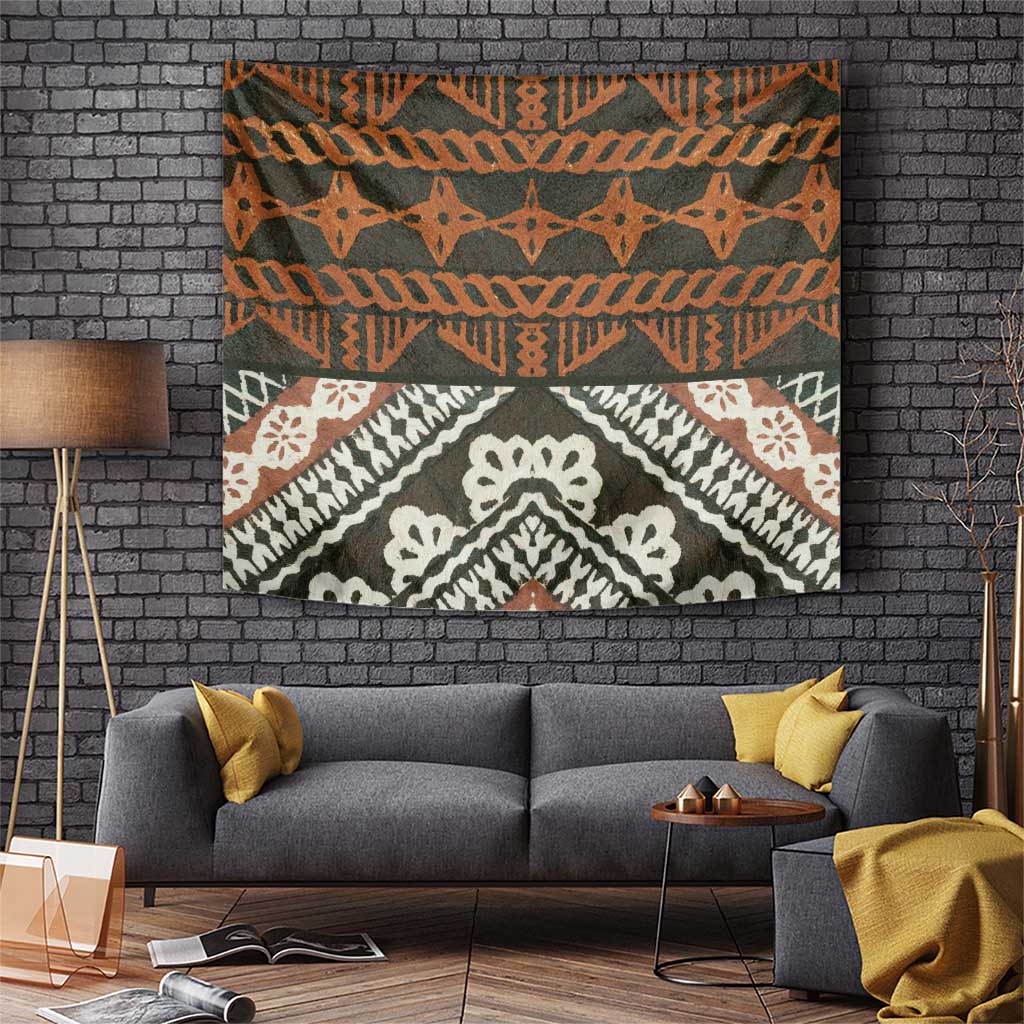 Bula Fiji Tapa Tapestry Fijian Masi Vintage Vibes LT14 Brown - Polynesian Pride