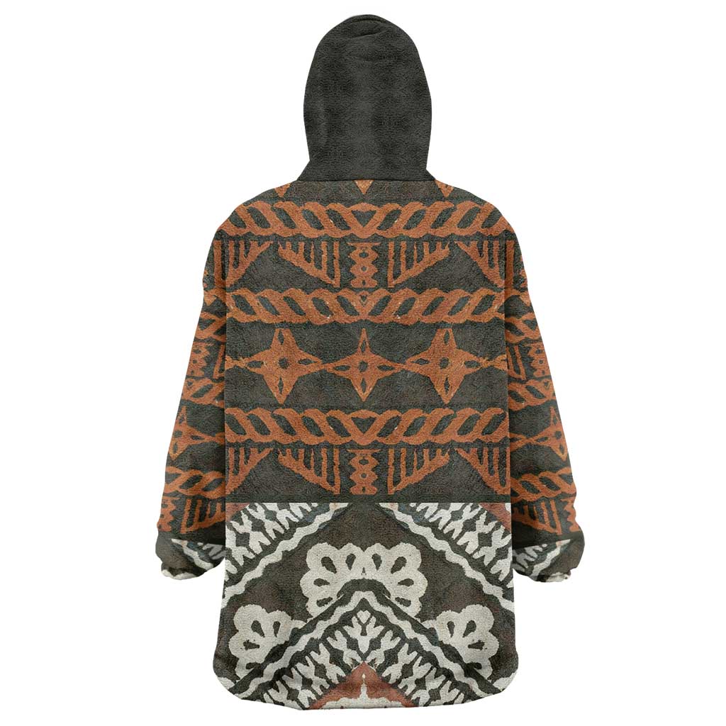 Bula Fiji Tapa Wearable Blanket Hoodie Fijian Masi Vintage Vibes - Polynesian Pride