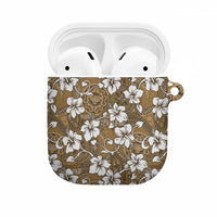 Kuvui Bula Fiji AirPods Case Fijian Tapa Seamless Hibiscus LT14 Brown - Polynesian Pride