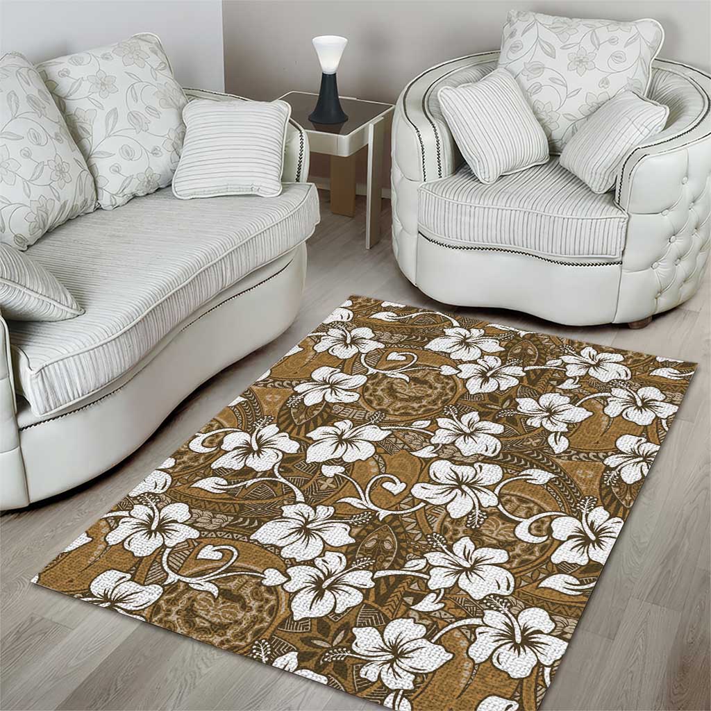 Kuvui Bula Fiji Area Rug Fijian Tapa Seamless Hibiscus - Polynesian Pride