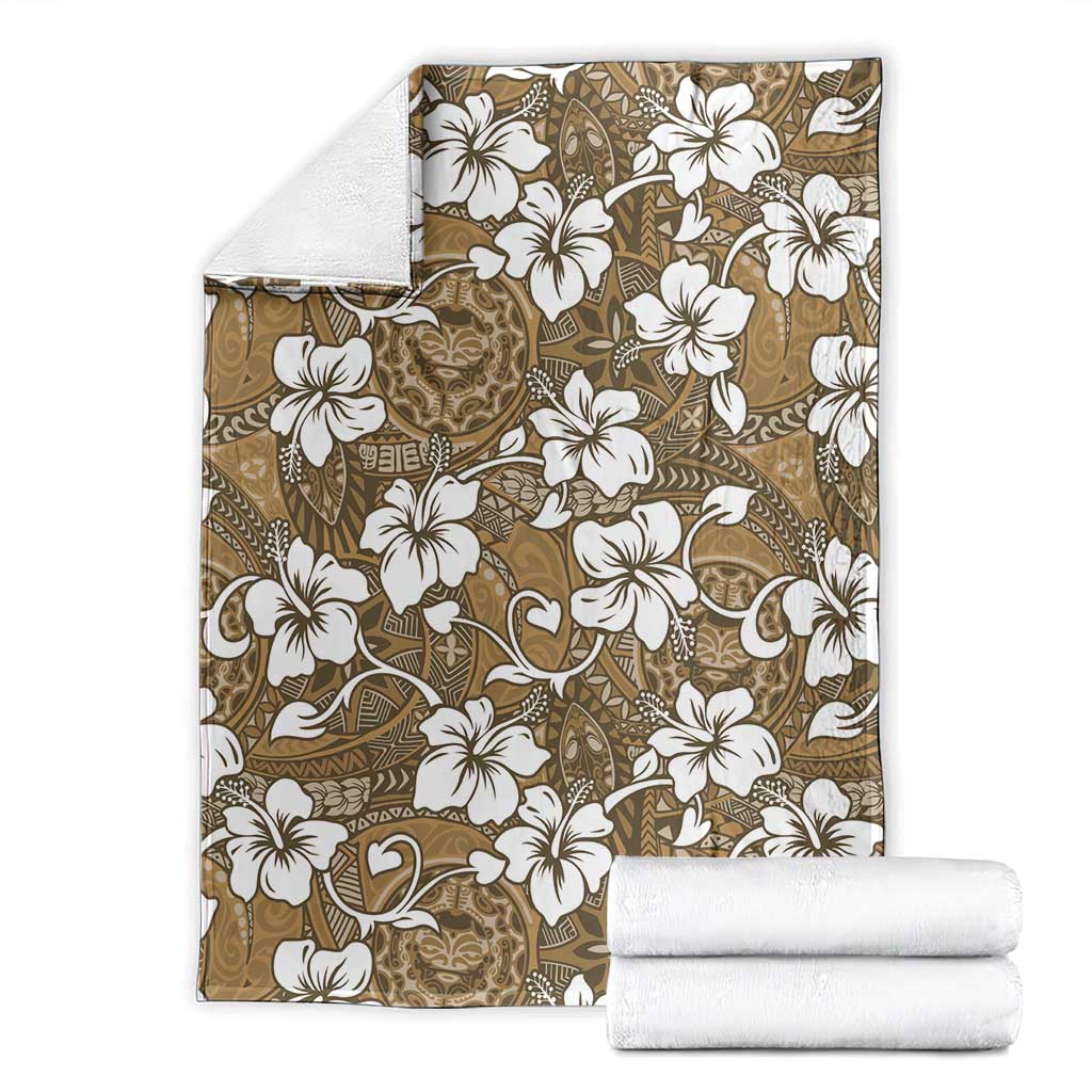 Kuvui Bula Fiji Blanket Fijian Tapa Seamless Hibiscus - Polynesian Pride