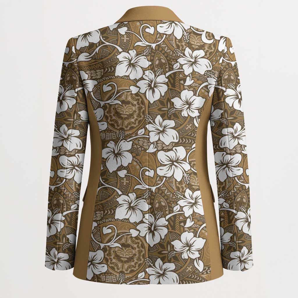 Kuvui Bula Fiji Blazer Fijian Tapa Seamless Hibiscus LT14 - Polynesian Pride
