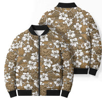 Kuvui Bula Fiji Bomber Puffer Jacket Fijian Tapa Seamless Hibiscus LT14 - Polynesian Pride