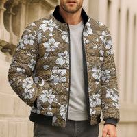 Kuvui Bula Fiji Bomber Puffer Jacket Fijian Tapa Seamless Hibiscus LT14 - Polynesian Pride