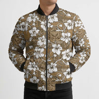 Kuvui Bula Fiji Bomber Puffer Jacket Fijian Tapa Seamless Hibiscus LT14 - Polynesian Pride