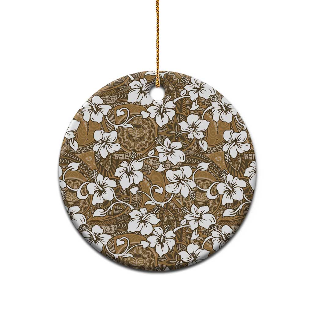 Kuvui Bula Fiji Ceramic Ornament Fijian Tapa Seamless Hibiscus - Polynesian Pride