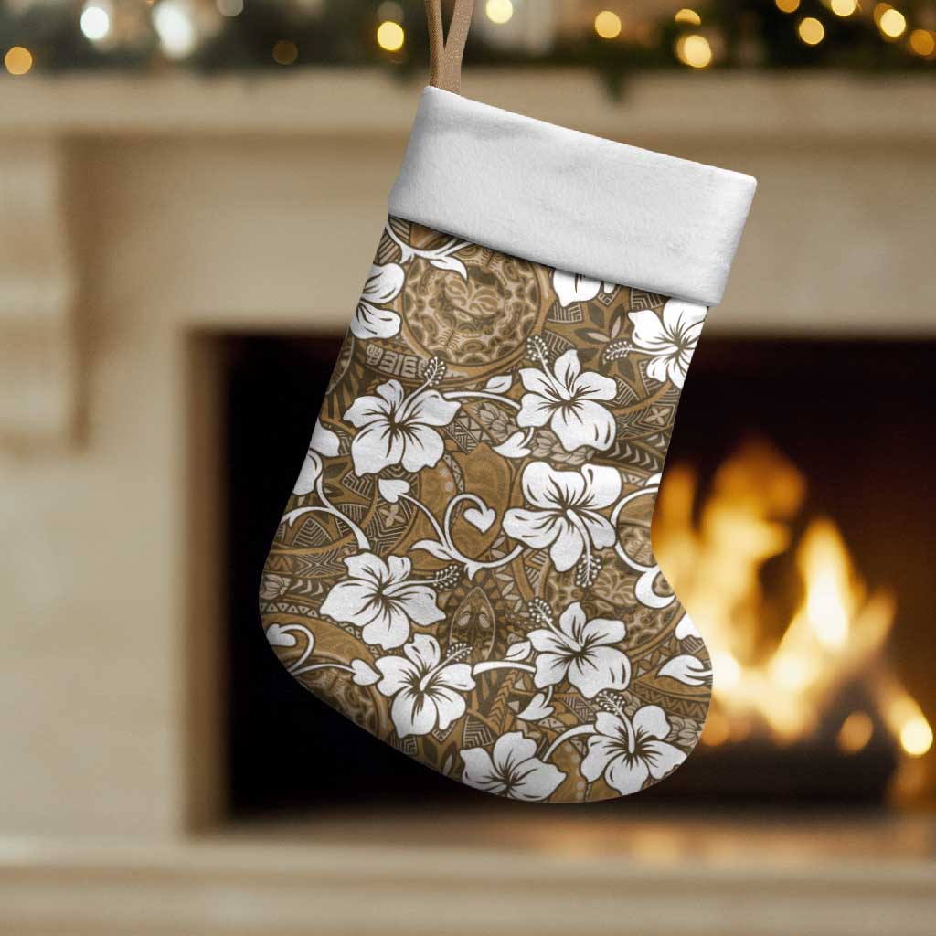 Kuvui Bula Fiji Christmas Stocking Fijian Tapa Seamless Hibiscus - Polynesian Pride