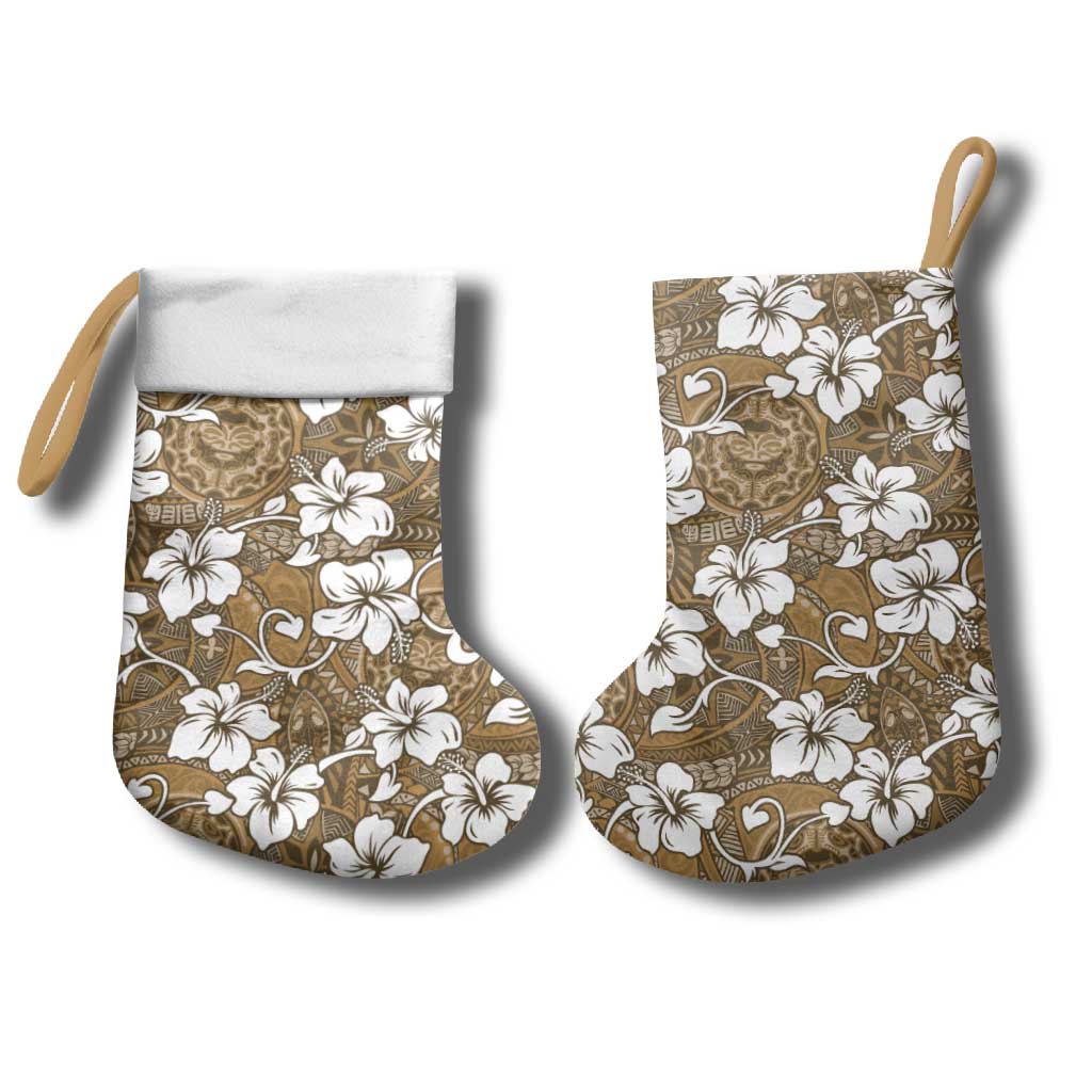 Kuvui Bula Fiji Christmas Stocking Fijian Tapa Seamless Hibiscus LT14 - Polynesian Pride