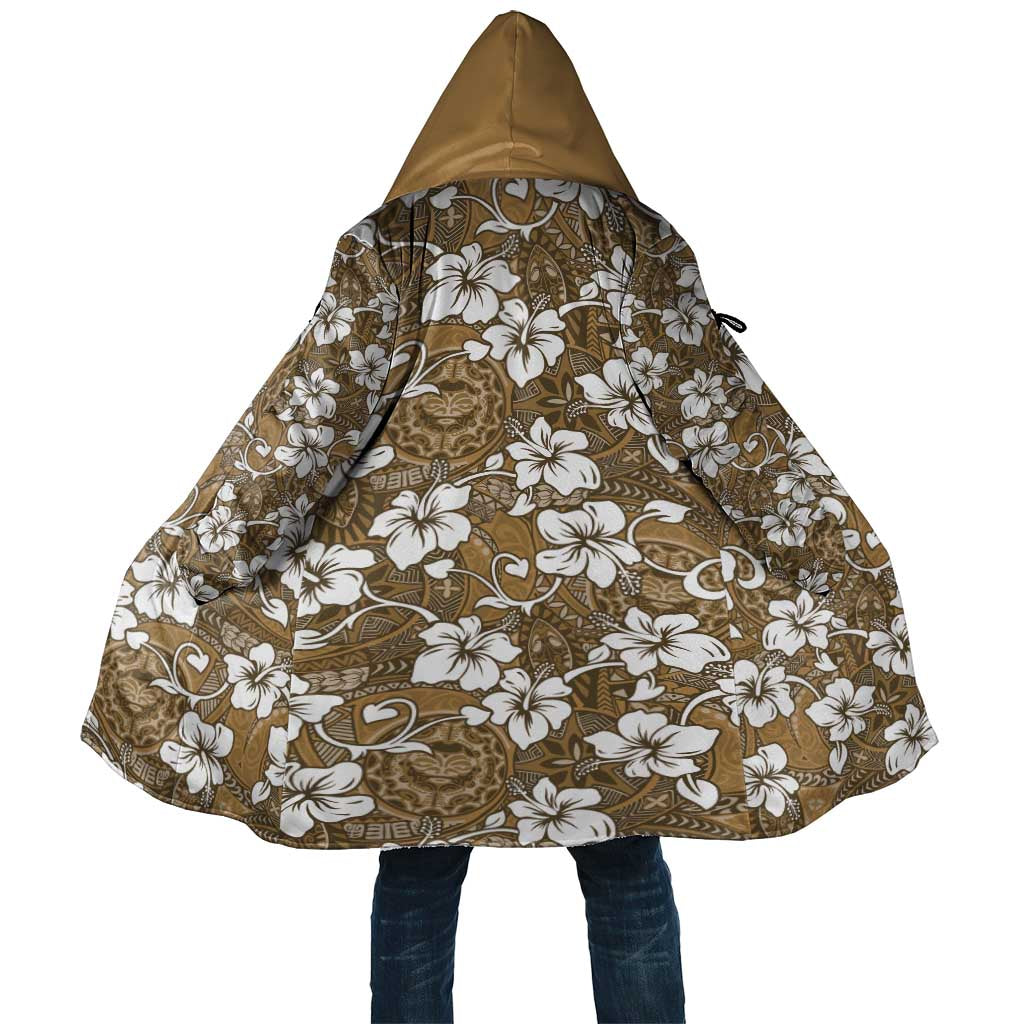 Kuvui Bula Fiji Cloak Fijian Tapa Seamless Hibiscus LT14 Unisex Brown - Polynesian Pride