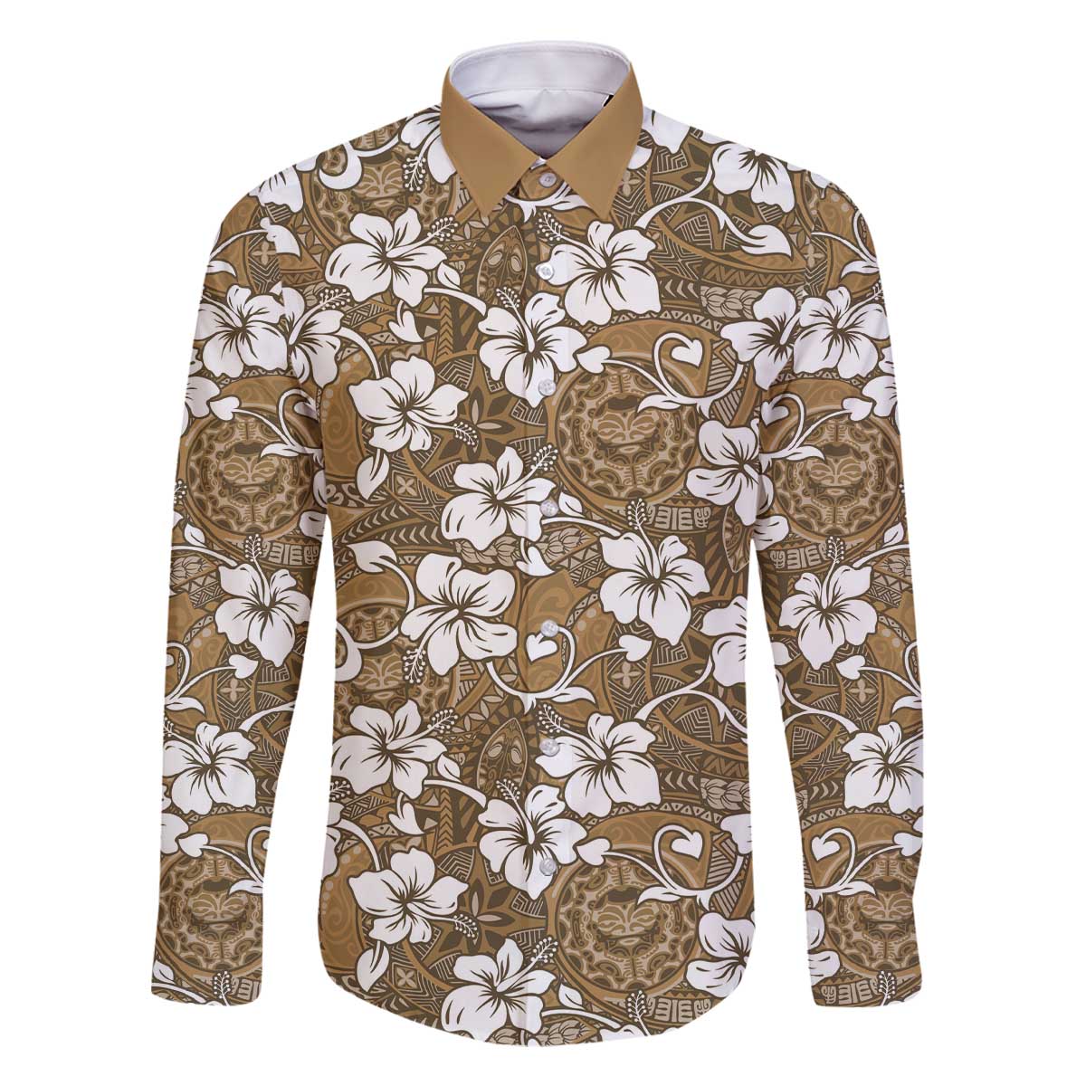 Kuvui Bula Fiji Family Matching Off The Shoulder Long Sleeve Dress and Hawaiian Shirt Fijian Tapa Seamless Hibiscus - Polynesian Pride