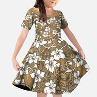 Kuvui Bula Fiji Family Matching Off Shoulder Maxi Dress and Hawaiian Shirt Fijian Tapa Seamless Hibiscus - Polynesian Pride