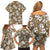 Kuvui Bula Fiji Family Matching Off Shoulder Short Dress and Hawaiian Shirt Fijian Tapa Seamless Hibiscus - Polynesian Pride