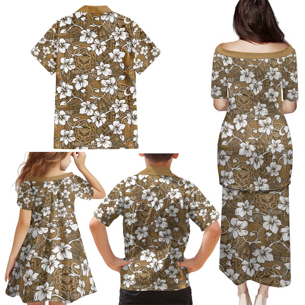 Kuvui Bula Fiji Family Matching Puletasi and Hawaiian Shirt Fijian Tapa Seamless Hibiscus - Polynesian Pride