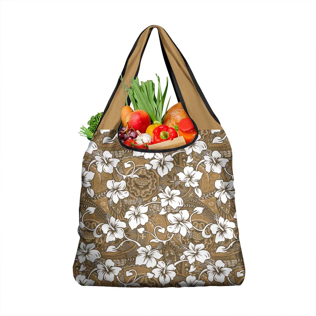 Kuvui Bula Fiji Grocery Bag Fijian Tapa Seamless Hibiscus - Polynesian Pride