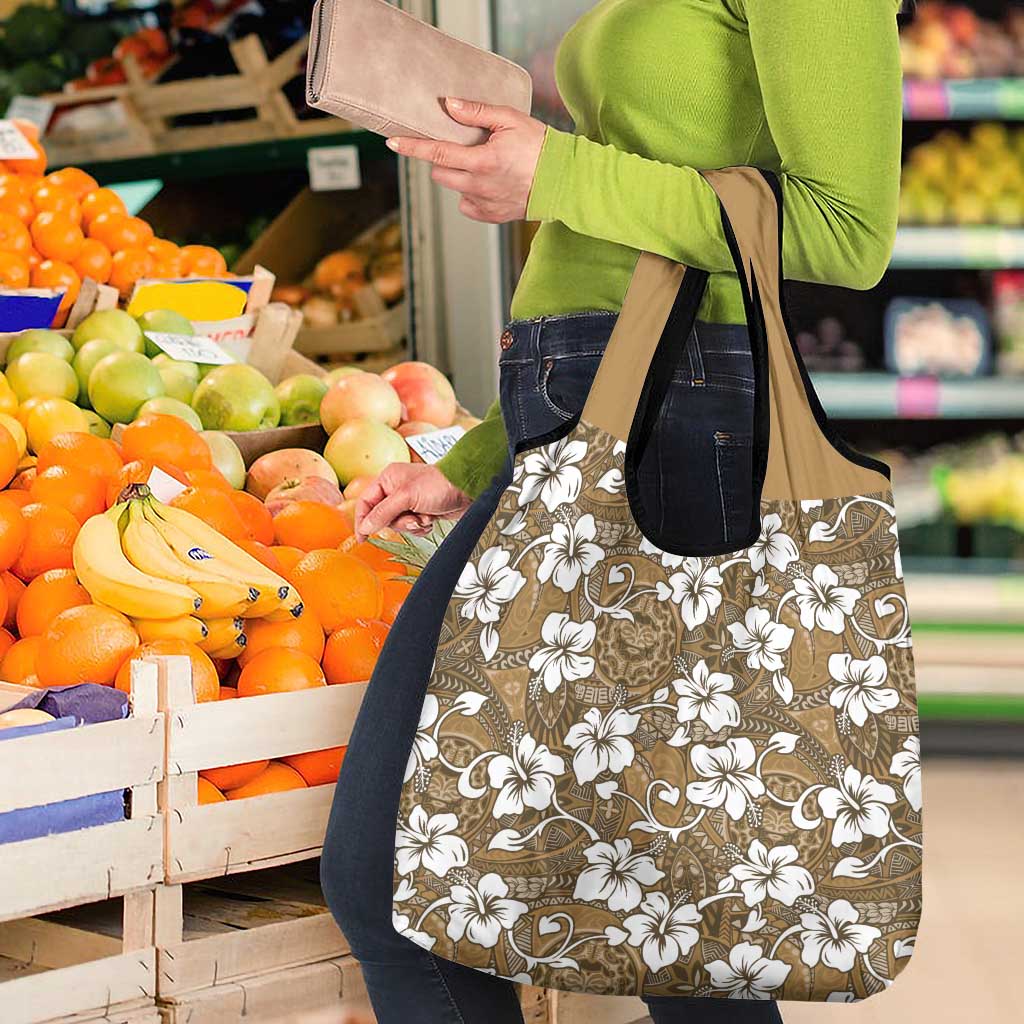 Kuvui Bula Fiji Grocery Bag Fijian Tapa Seamless Hibiscus - Polynesian Pride