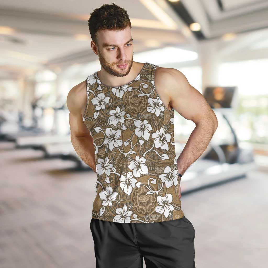 Kuvui Bula Fiji Men Tank Top Fijian Tapa Seamless Hibiscus - Polynesian Pride