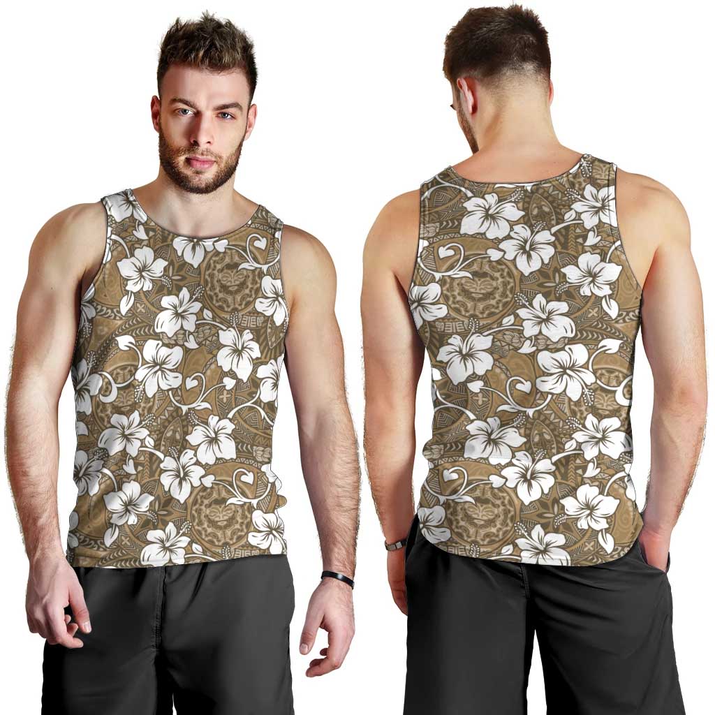 Kuvui Bula Fiji Men Tank Top Fijian Tapa Seamless Hibiscus - Polynesian Pride
