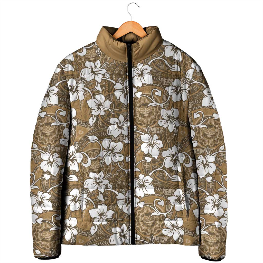 Kuvui Bula Fiji Padded Jacket Fijian Tapa Seamless Hibiscus LT14 - Polynesian Pride