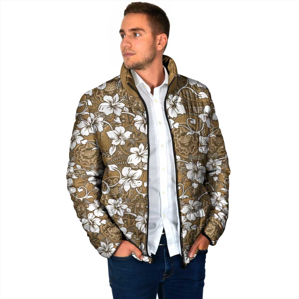Kuvui Bula Fiji Padded Jacket Fijian Tapa Seamless Hibiscus LT14 - Polynesian Pride