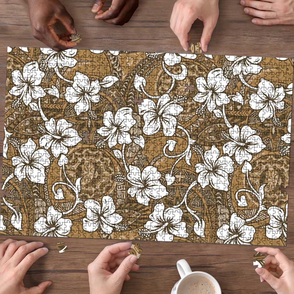 Kuvui Bula Fiji Puzzle Fijian Tapa Seamless Hibiscus LT14 - Polynesian Pride