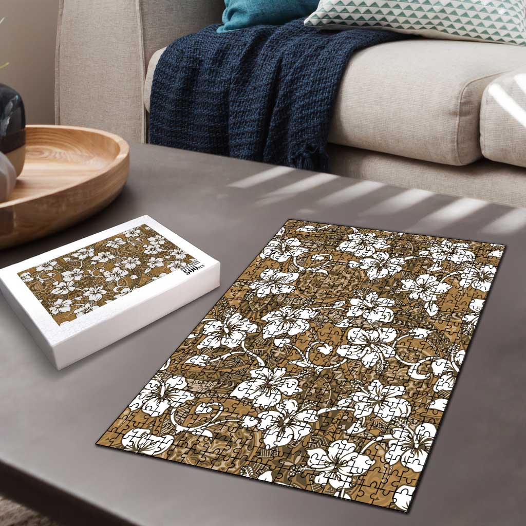 Kuvui Bula Fiji Puzzle Fijian Tapa Seamless Hibiscus LT14 - Polynesian Pride