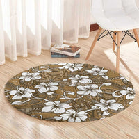 Kuvui Bula Fiji Round Carpet Fijian Tapa Seamless Hibiscus - Polynesian Pride