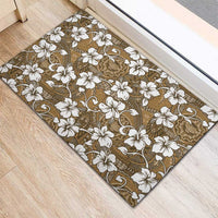 Kuvui Bula Fiji Rubber Doormat Fijian Tapa Seamless Hibiscus - Polynesian Pride