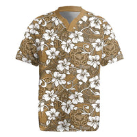 Kuvui Bula Fiji Rugby Jersey Fijian Tapa Seamless Hibiscus LT14 Brown - Polynesian Pride