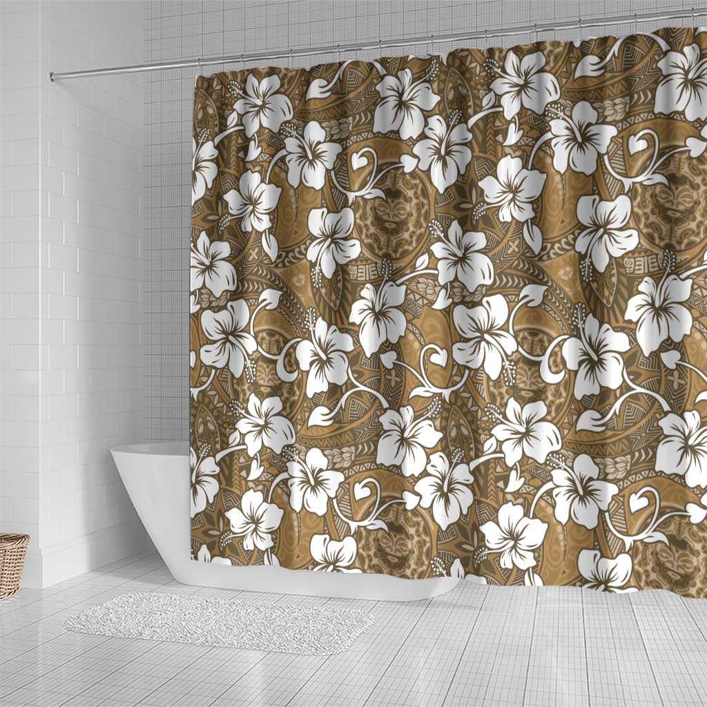 Kuvui Bula Fiji Shower Curtain Fijian Tapa Seamless Hibiscus LT14 - Polynesian Pride