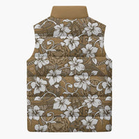 Kuvui Bula Fiji Sleeveless Puffer Jacket Fijian Tapa Seamless Hibiscus LT14 - Polynesian Pride