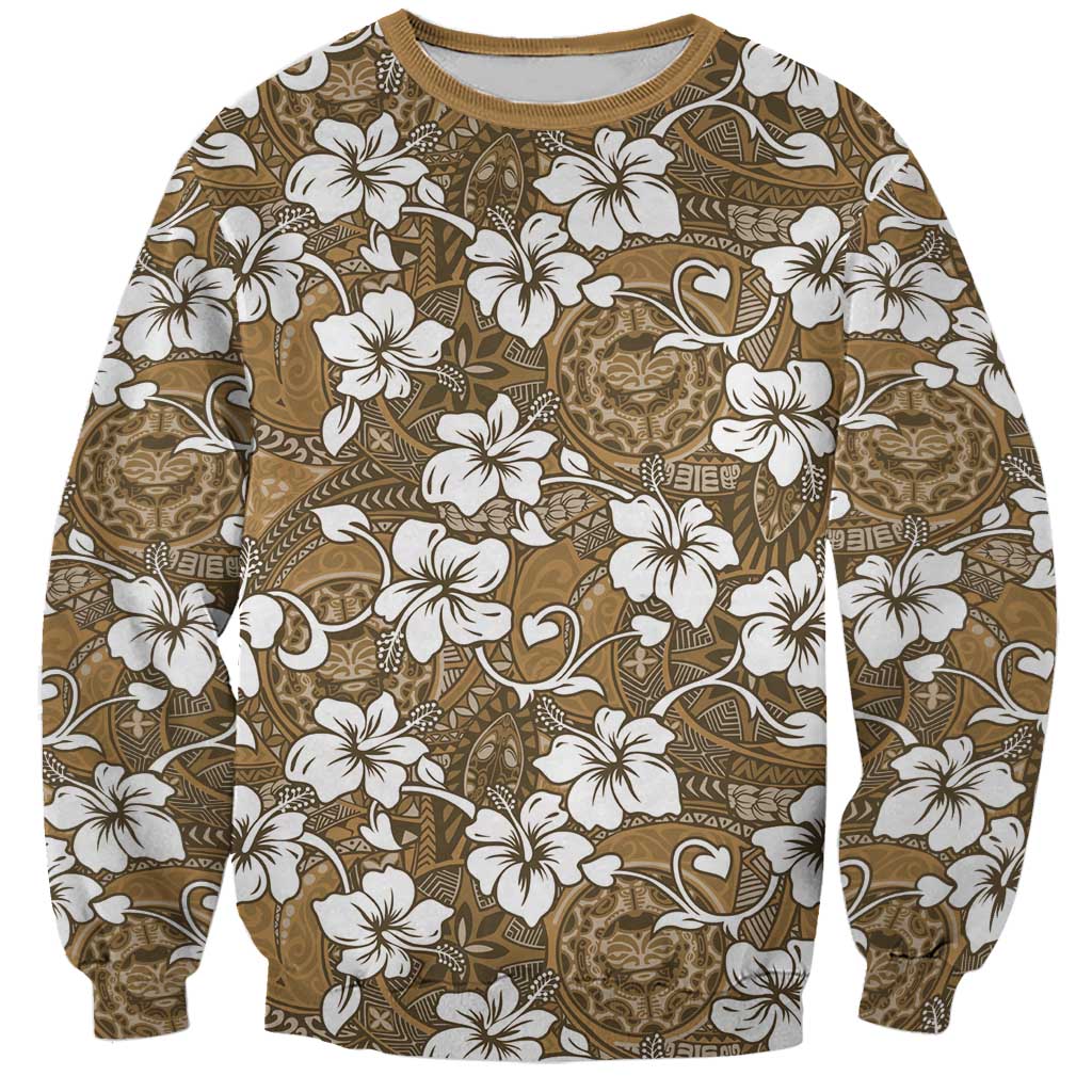 Kuvui Bula Fiji Sweatshirt Fijian Tapa Seamless Hibiscus - Polynesian Pride