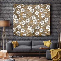 Kuvui Bula Fiji Tapestry Fijian Tapa Seamless Hibiscus LT14 Brown - Polynesian Pride