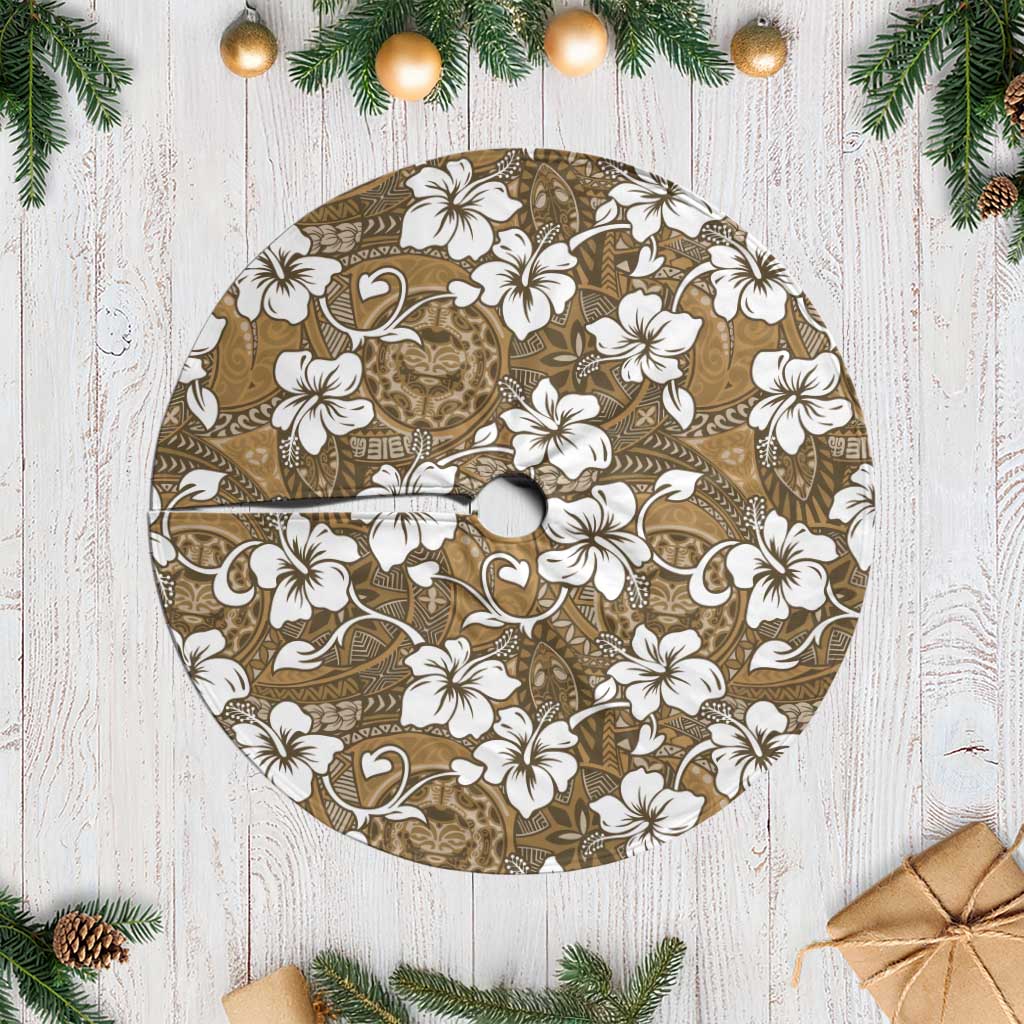Kuvui Bula Fiji Tree Skirt Fijian Tapa Seamless Hibiscus LT14 Casual Brown - Polynesian Pride