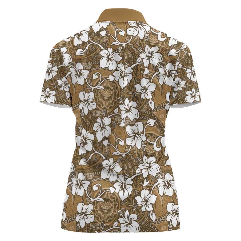 Kuvui Bula Fiji Women Polo Shirt Fijian Tapa Seamless Hibiscus - Polynesian Pride