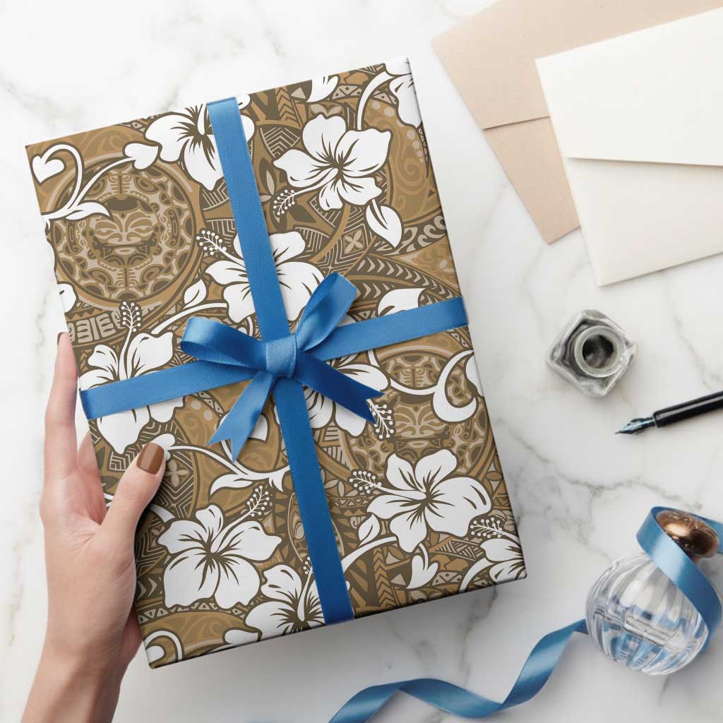 Kuvui Bula Fiji Wrapping Paper Fijian Tapa Seamless Hibiscus - Polynesian Pride