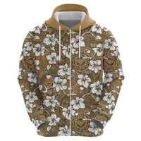 Kuvui Bula Fiji Zip Hoodie Fijian Tapa Seamless Hibiscus - Polynesian Pride