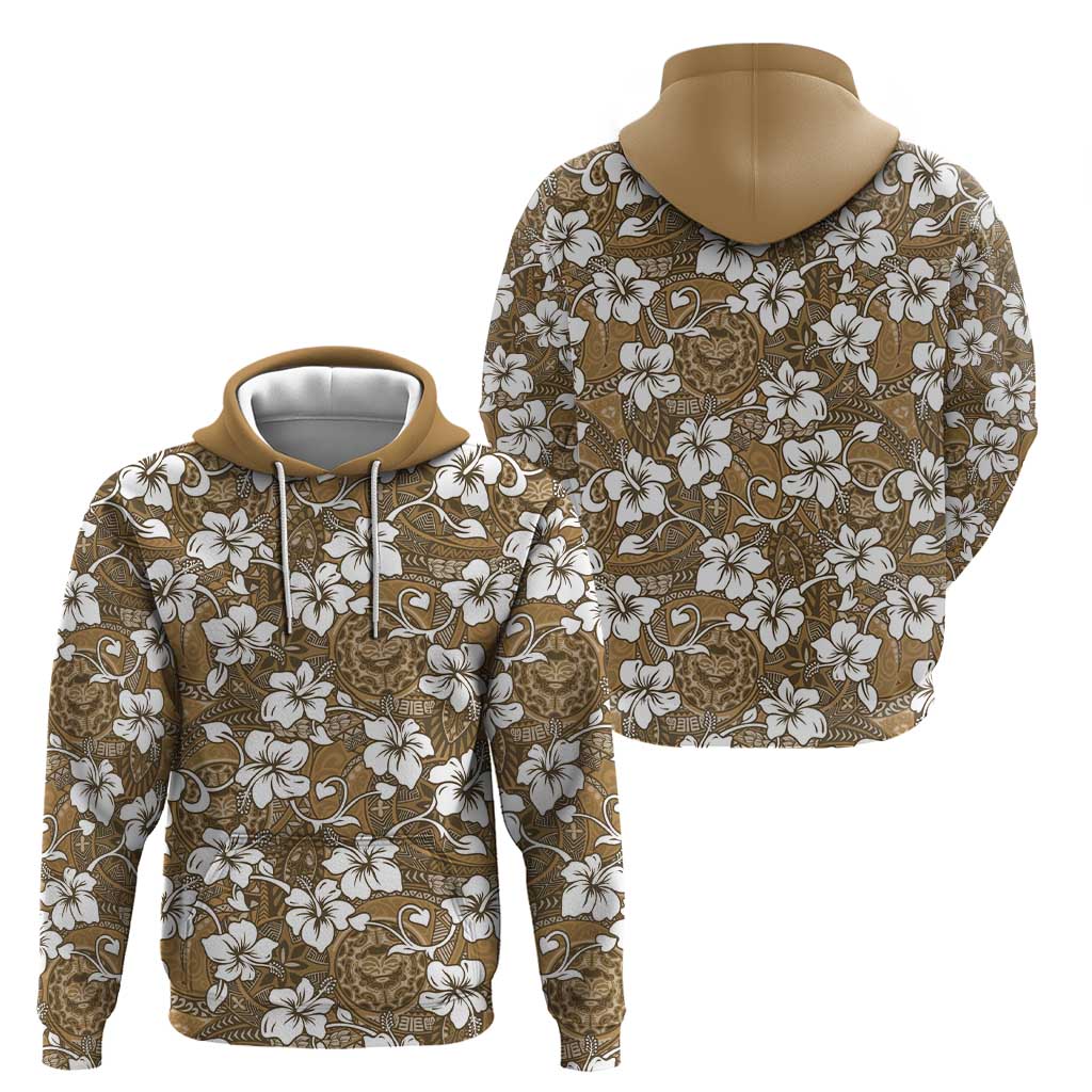 Kuvui Bula Fiji Zip Hoodie Fijian Tapa Seamless Hibiscus - Polynesian Pride