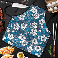Karakarawa Bula Fiji Apron Fijian Tapa Seamless Hibiscus LT14 Blue - Polynesian Pride