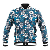 Karakarawa Bula Fiji Baseball Jacket Fijian Tapa Seamless Hibiscus LT14 Unisex Blue - Polynesian Pride