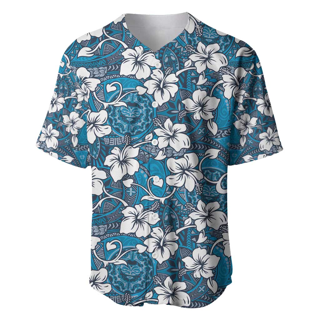 Karakarawa Bula Fiji Baseball Jersey Fijian Tapa Seamless Hibiscus - Polynesian Pride