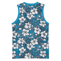 Karakarawa Bula Fiji Basketball Jersey Fijian Tapa Seamless Hibiscus - Polynesian Pride